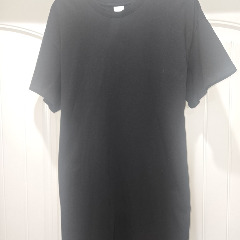 H&M Women's  Long Black Tee Shirt with Slit Back Size M - Picture 2 of 5